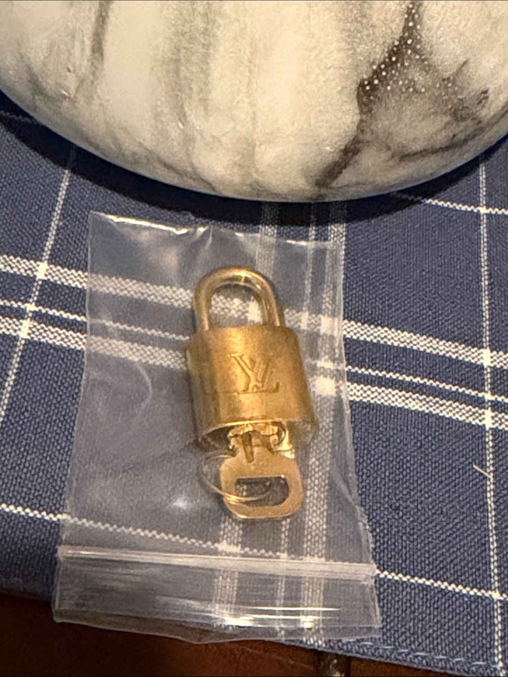 Louis Vuitton Gold Padlock Charm with Key - Gold
